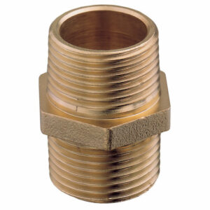 Male nipple, brass, 1 1/4"