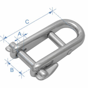 Halyard shackle, w/ cross bar & locking pin, AISI 316, Diam. 5mm